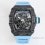 BBR Super Clone Richard Mille RM 35-02 Rafael Nadal Watch Calibre RMAL1 Baby Blue Rubber Strap